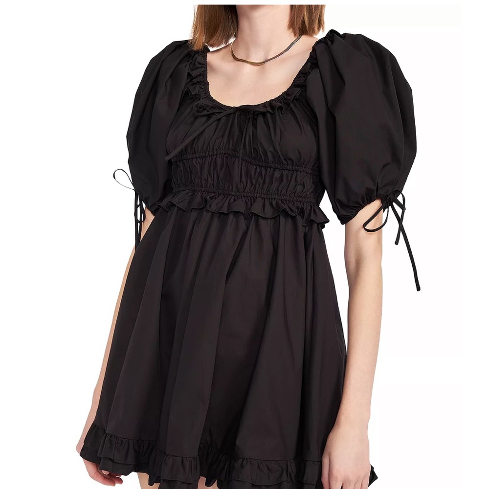 En Saison Poplin Mini Dress Black